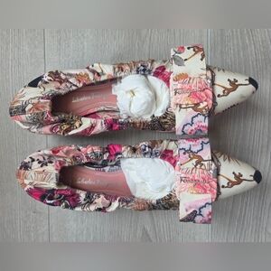 Salvatore Ferragamo Pink Floral Women's Flats